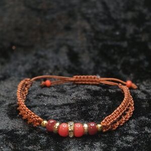 Artisan Red and Brown Beaded Bracelet